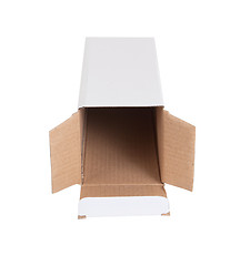 Image showing White cardboard box on a white background