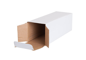 Image showing White cardboard box on a white background