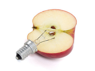 Image showing Apple lightbulb, concept of green energy