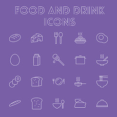 Image showing Food and drink icon set.