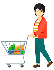 Image showing Customer with trolley.