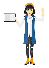 Image showing Woman holding tablet computer.