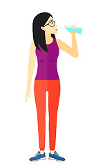 Image showing Woman drinking water.