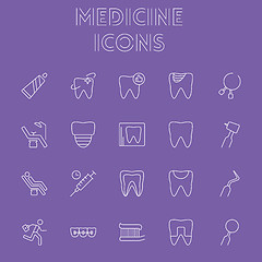 Image showing Medicine icon set.