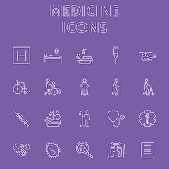 Image showing Medicine icon set.