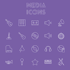 Image showing Media icon set.