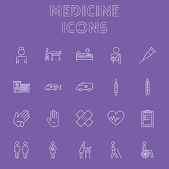 Image showing Medicine icon set.