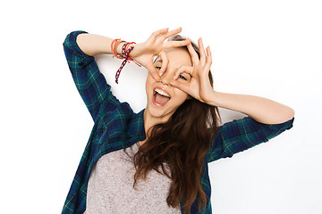 Image showing happy teenage girl making face and having fun