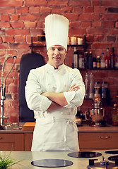 Image showing happy male chef cook in restaurant kitchen