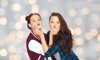 Image showing happy smiling pretty teenage girls having fun