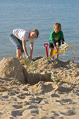 Image showing building sandcastles