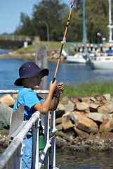 Image showing boy fishing