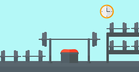 Image showing Background of gym with equipment.