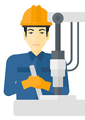 Image showing Worker working with industrial equipment.