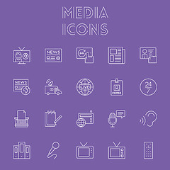 Image showing Media icon set.