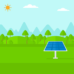 Image showing Background of mountains with solar panel.