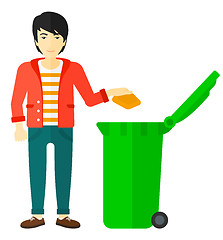 Image showing Man throwing trash.