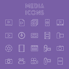 Image showing Media icon set.