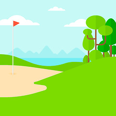 Image showing Background of golf field.