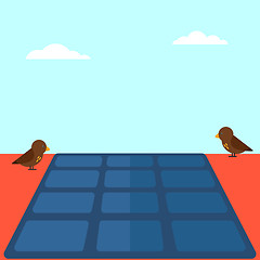 Image showing Background of solar panel on the roof.