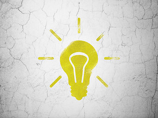 Image showing Finance concept: Light Bulb on wall background