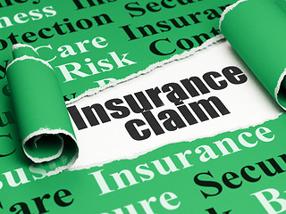 Image showing Insurance concept: black text Insurance Claim under the piece of  torn paper