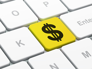 Image showing Money concept: Dollar on computer keyboard background