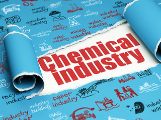 Image showing Industry concept: red text Chemical Industry under the piece of  torn paper