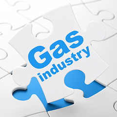 Image showing Industry concept: Gas Industry on puzzle background