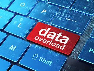 Image showing Data concept: Data Overload on computer keyboard background