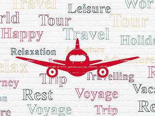 Image showing Tourism concept: Aircraft on wall background