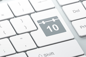 Image showing Timeline concept: Calendar on computer keyboard background