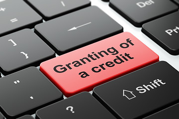 Image showing Banking concept: Granting of A credit on computer keyboard background