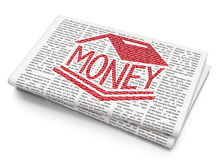 Image showing Currency concept: Money Box on Newspaper background