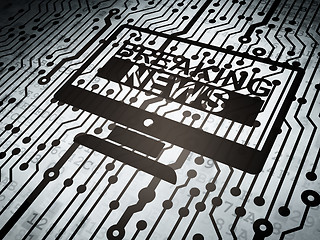 Image showing News concept: circuit board with Breaking News On Screen
