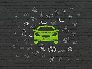 Image showing Tourism concept: Car on wall background