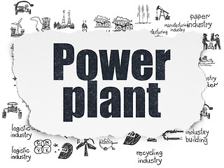 Image showing Industry concept: Power Plant on Torn Paper background