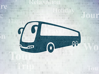 Image showing Travel concept: Bus on Digital Paper background