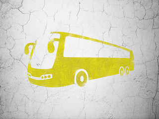 Image showing Vacation concept: Bus on wall background