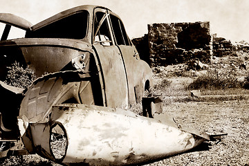 Image showing rust and ruins black and white