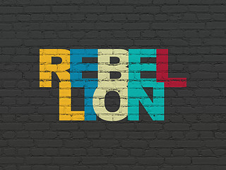 Image showing Political concept: Rebellion on wall background