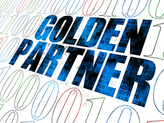 Image showing Finance concept: Golden Partner on Digital background