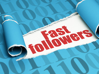 Image showing Business concept: red text Fast Followers under the piece of  torn paper