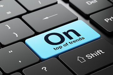 Image showing Business concept: On Top of trends on computer keyboard background