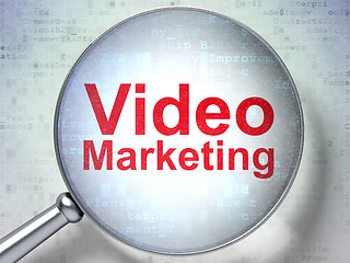 Image showing Finance concept: Video Marketing with optical glass