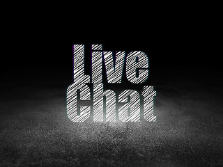 Image showing Web design concept: Live Chat in grunge dark room