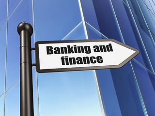 Image showing Currency concept: sign Banking And Finance on Building background