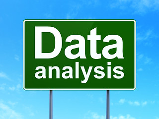 Image showing Data concept: Data Analysis on road sign background