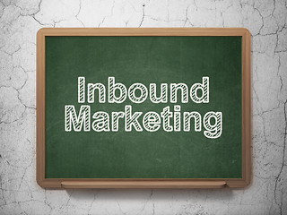 Image showing Marketing concept: Inbound Marketing on chalkboard background