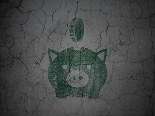 Image showing Currency concept: Money Box With Coin on grunge wall background